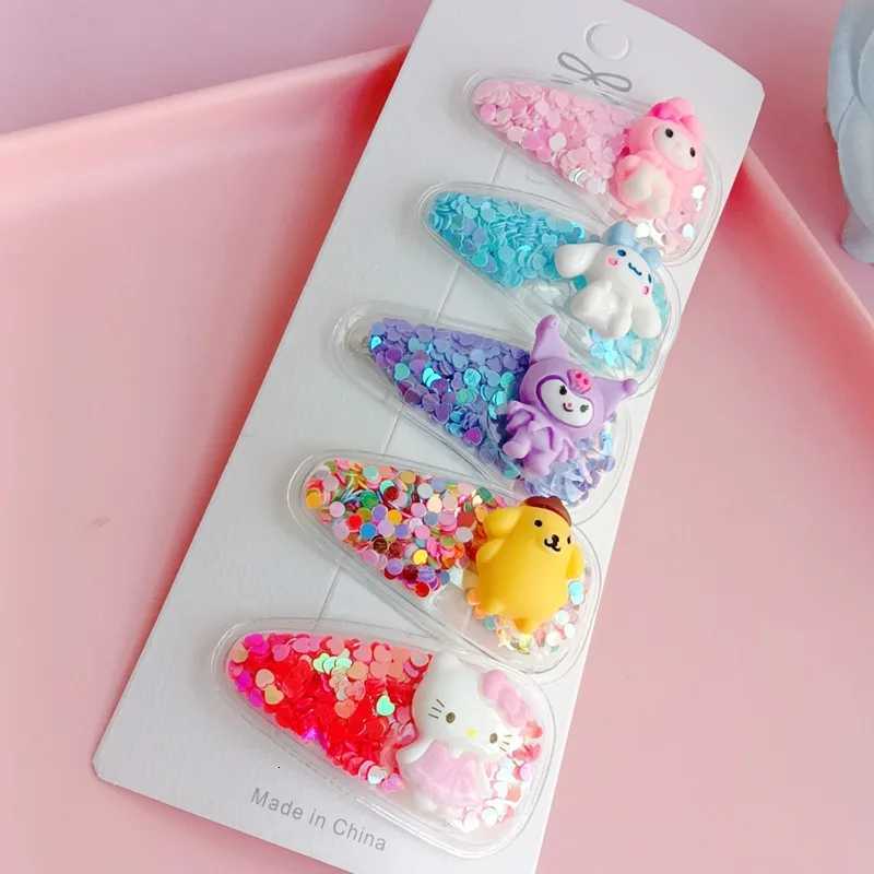 Sanrio Hairpin Kawaii My Melody Kuromi Cinnamoroll Hello Kitty Hair Clip Girls Hair Accessories w250716