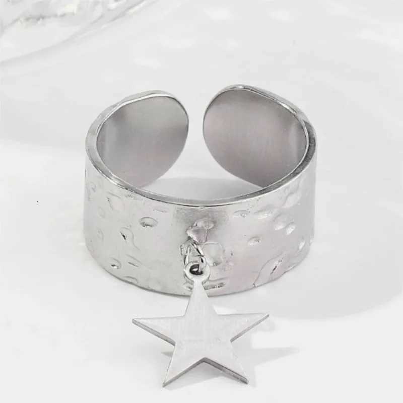 Korean Star Charm Open Ring For Women Gold SIlver Color Width Circle Smooth Metal Finger Ring Daily Wear Ins Party Jewelry S250716