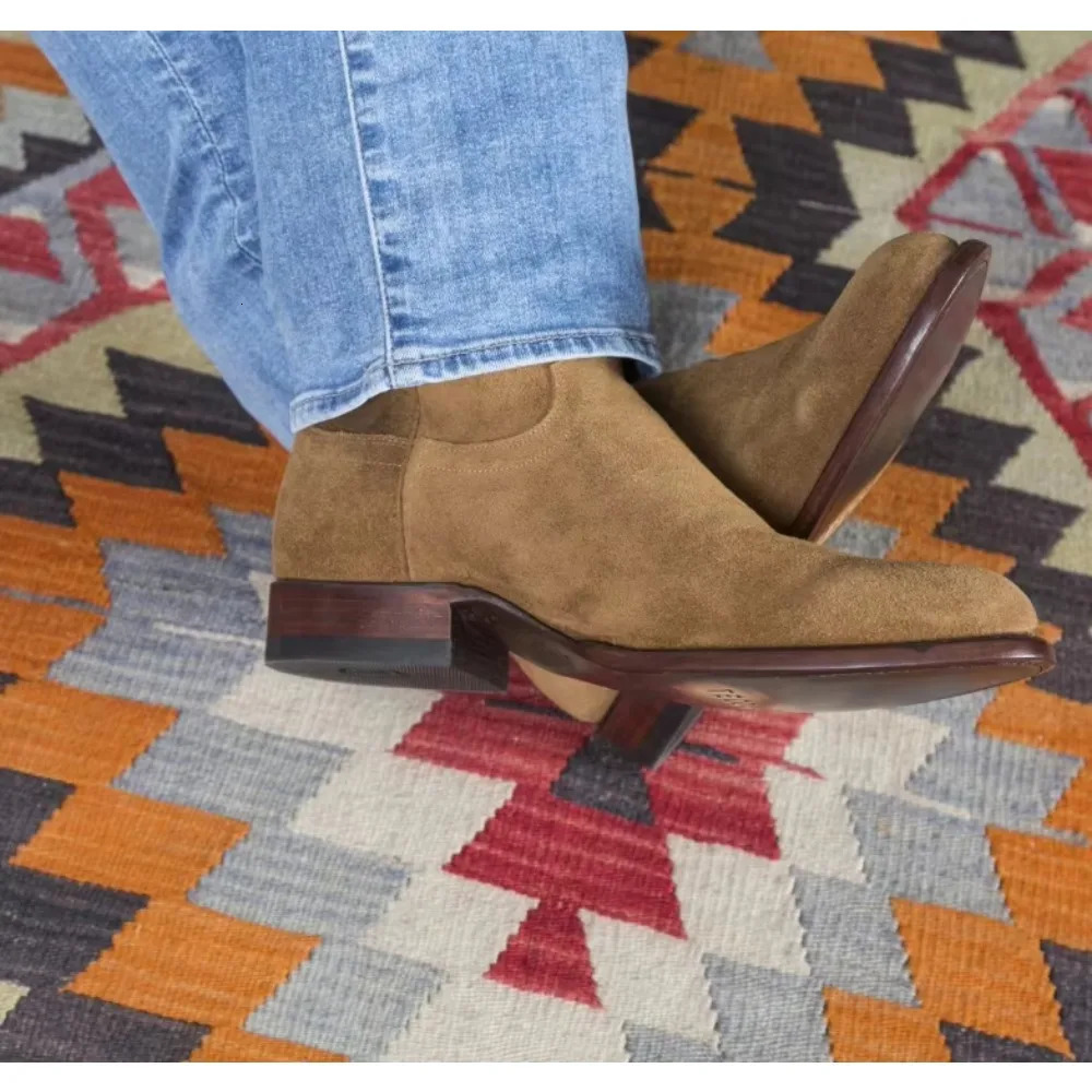 Simple suede medium boots men and women Boots Quality Platform Chelsea Boots Autumn Winter cowboy boots Shoes Size 38-48 250715