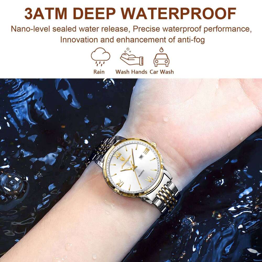 DHwatches Luxury Women's Watch - 50M Waterproof Ultra-Thin Stainless Steel Quartz Wristwatch with Date & Luminous (Model 716)