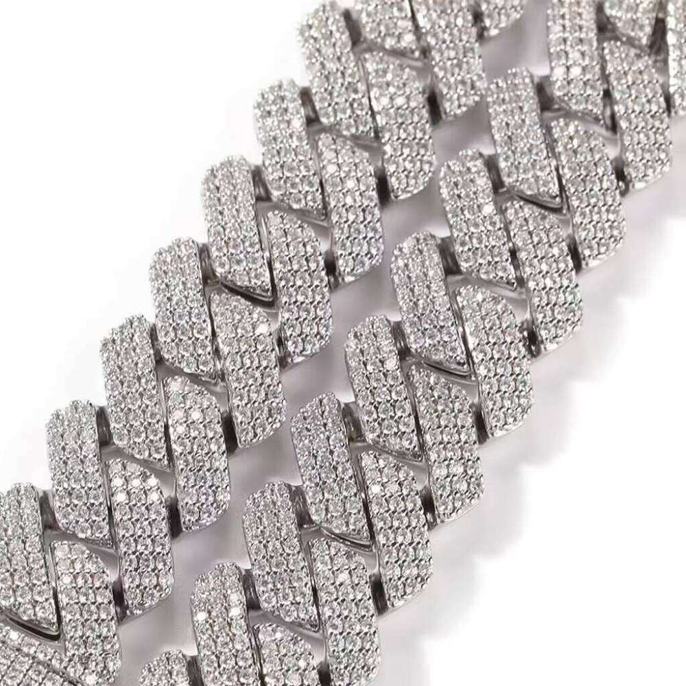 Hip hop jewelry bracelet necklaceDesigner necklace15mm 18mm 20mm Heavy Hip Hop Iced Out Jewelry Silicon Stone Cuban Chain