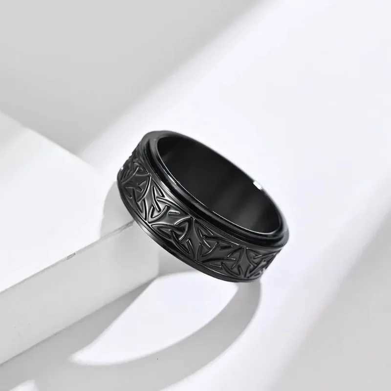 Viking Celtic Knot Rune Rings for Men Rotating Stainless Steel Anti Stress Anxiety Relife Spinning Ring Anillo Antiestres S250716