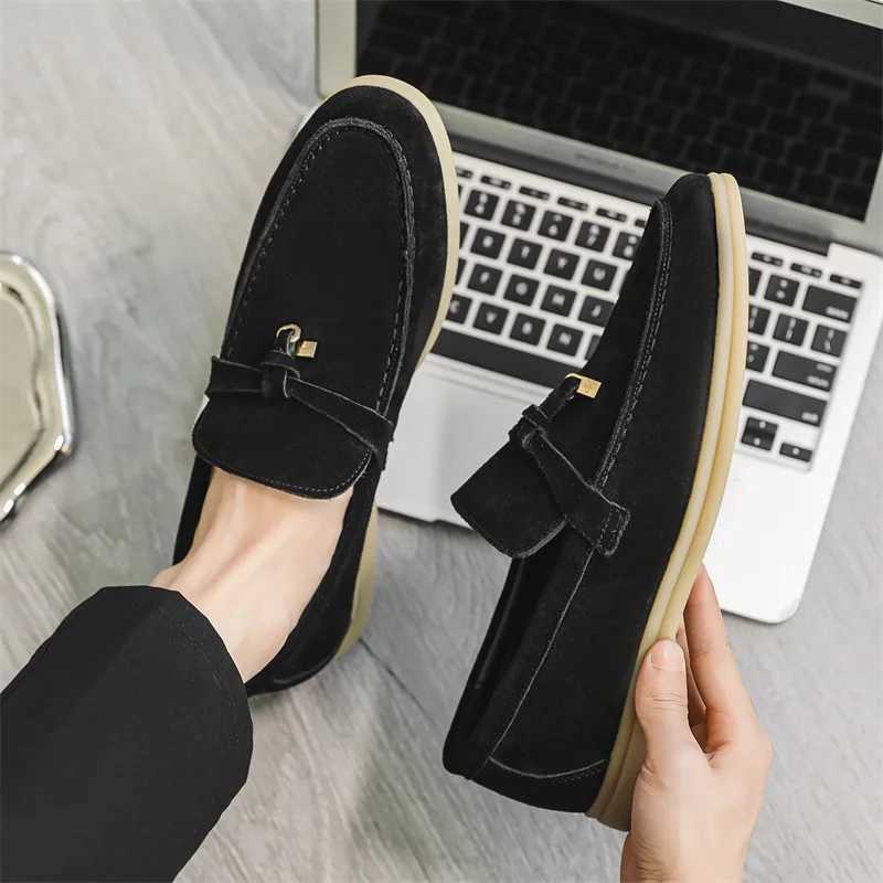 Fashion Mens Casual Shoes Genuine Suede Leather Men Classic British Style Tassels Loafers Moccasins Mens Outdoor Driving Flats Y250715