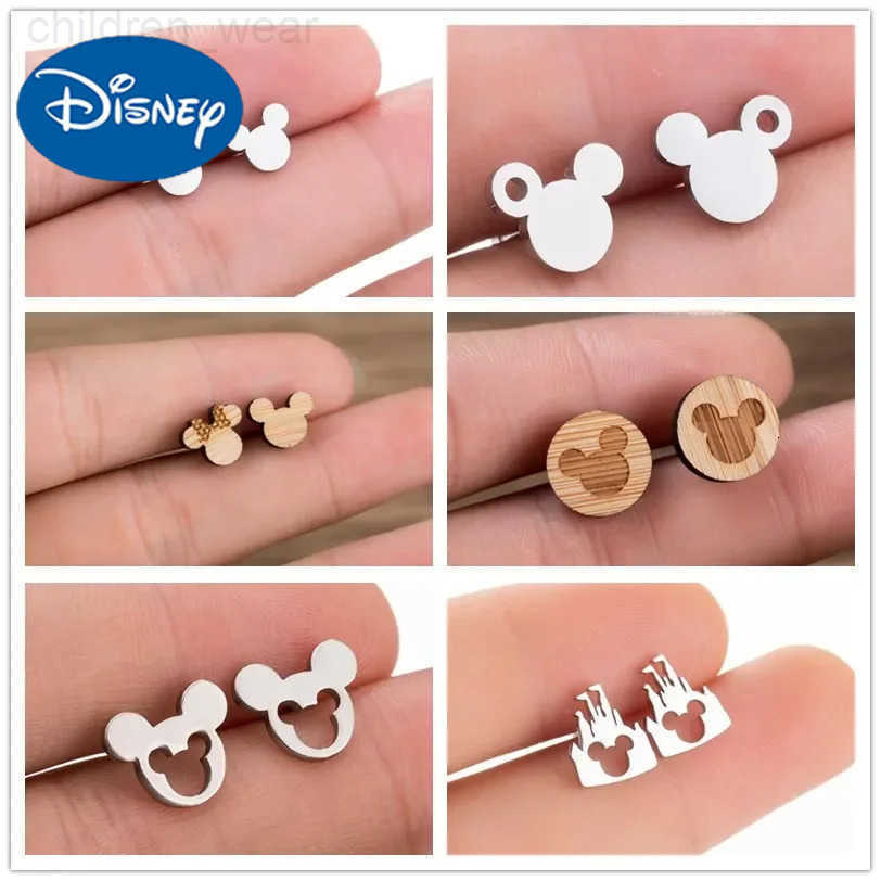 Disney Tiny Stainless Steel Cartoon Mouse Earrings For Girls Kids Mouse Head Animal Stud Earrings Cute Ear Jewelry Party Gift W20250716