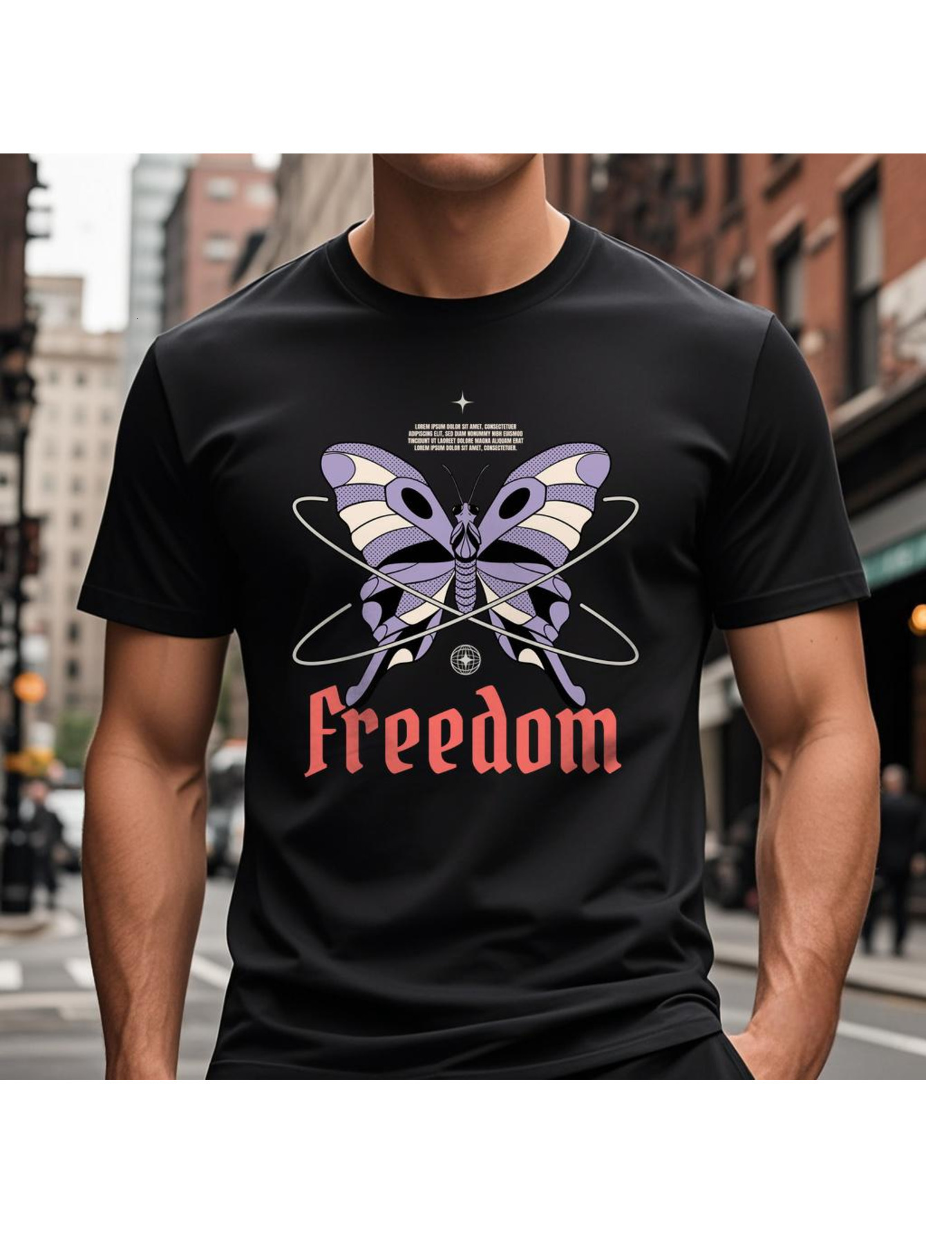 VogueEpoch 180g White T Shirts S-3XL pattern text Round collar Men black Cotton Adult Short sleeve Wed d6