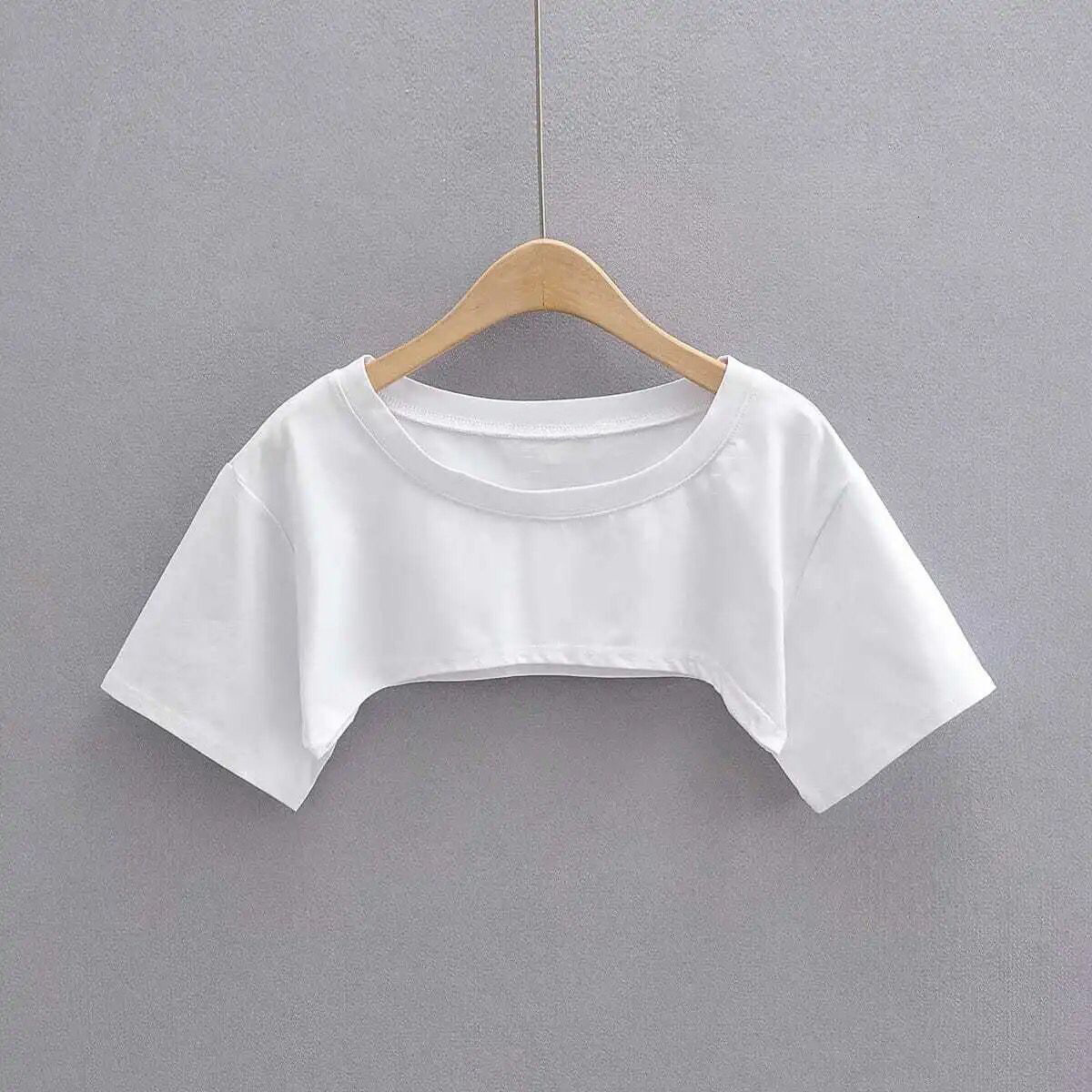 Summer New Women S T Shirt Solid Color Cotton Ultra Short Sleeve T Shirt For Women Summer New Simple Korean Style Design Niche Cover Up Hot Girl Top N
