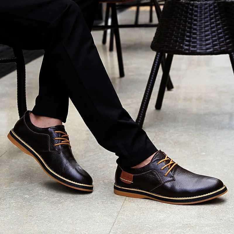 New Spring Autumn Fashion Men Shoes Men Leather Oxfords Shoes Casual Lace-up Formal Business Wedding Dress Shoes Big Size 38-48 W250716