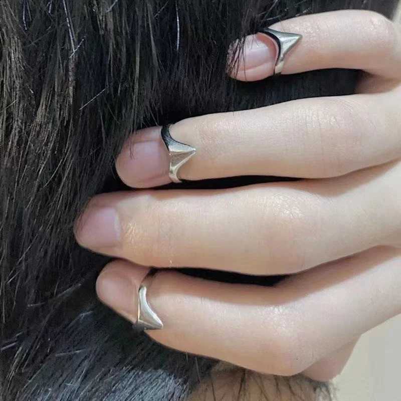 4 Pcs Y2k Metal Index Finger Rings Punk Hiphop Gothic Geometric Buckle Joint Tail Ring For Women Men Jewelry Gift S250716