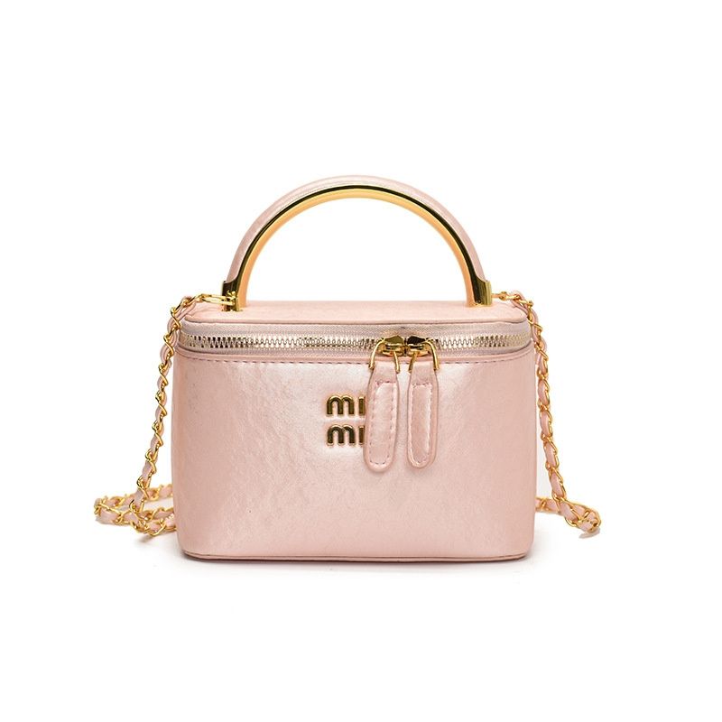 2025 new designer bag fashionable commuter women's pink trunk bag one shoulder hand-held slanted bag