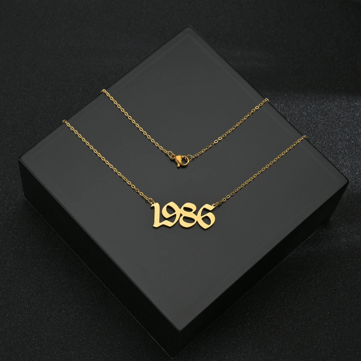 Stainless Steel Birth Year Necklaces For Women Men Gold Silver Color Neck Chain Choker Male Female Pendant Necklace Jewelry 250805