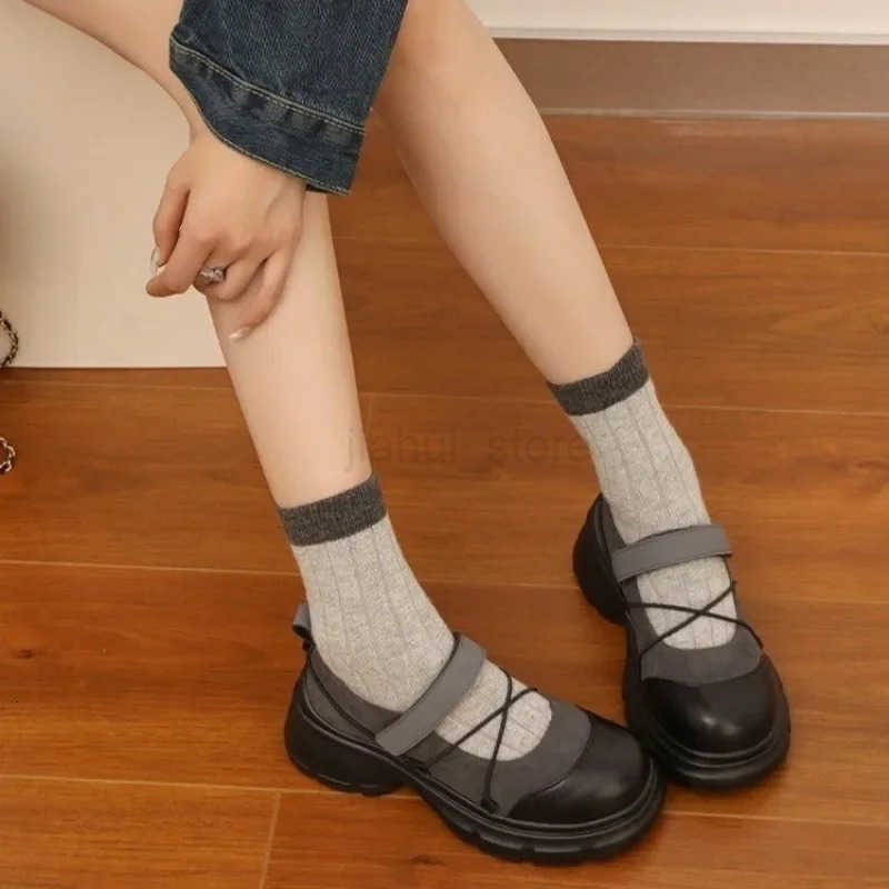 Autumn Chunky Women Sports Shoes Fashion Shallow Butterfly-knot Platform Sneakers Ladies Casual Flats Outdoor Mary Jane Shoes M250716