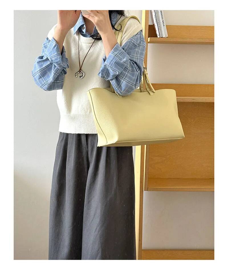 Casual Soft Tote Bag PU Leather Shoulder Bags For Women New High Quality Handbags And Large Shopper Purses