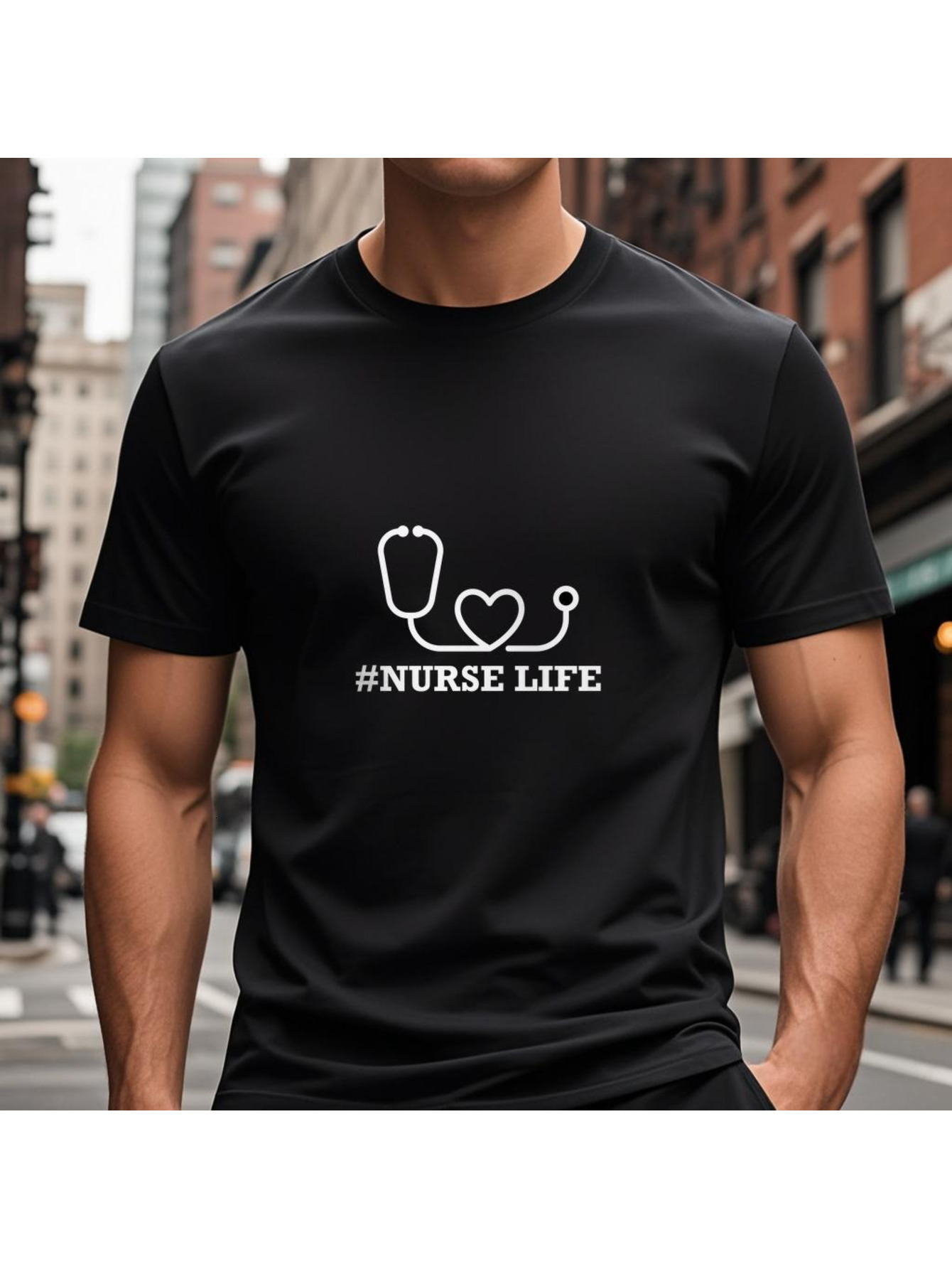 VogueEpoch Round collar 180g Cotton text black Short sleeve Men T Shirts S-3XL figure White Adult Wed 13