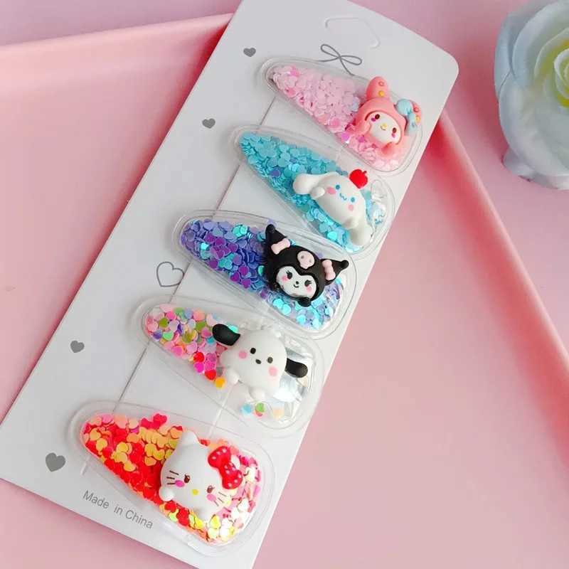 Sanrio Hairpin Kawaii My Melody Kuromi Cinnamoroll Hello Kitty Hair Clip Girls Hair Accessories w250716