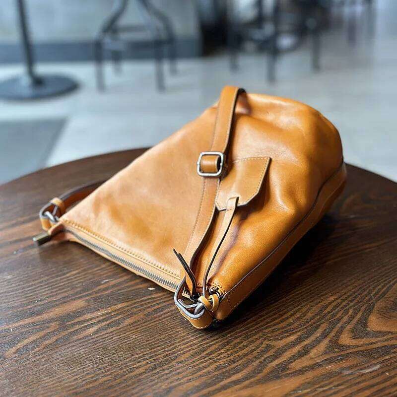 Johnature 2025 New Simple Genuine Leather Women Shoulder & Crossbody Bags Natural Real Cowhide Large Capacity Casual Bucket Bag