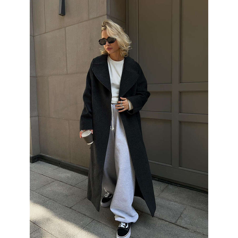 Women Autumn And Winter Loose Raglan Sleeve Wool Double-Sided Woolen Melad Coat B5