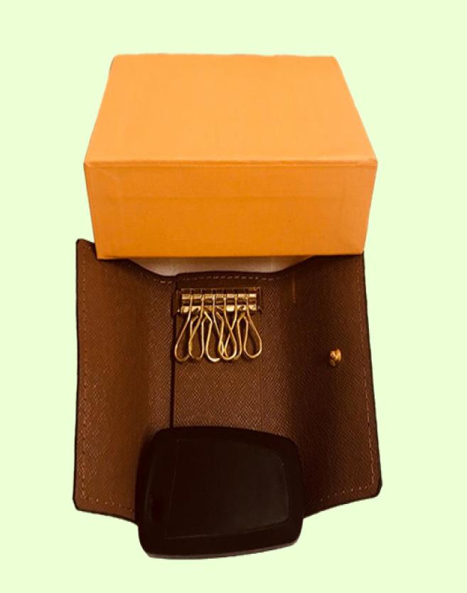 M60701 Luxury Designer 6 Key Holder Key Pouch France famous Mono Gram Canvers Brown White Checkered Key Ring8049970