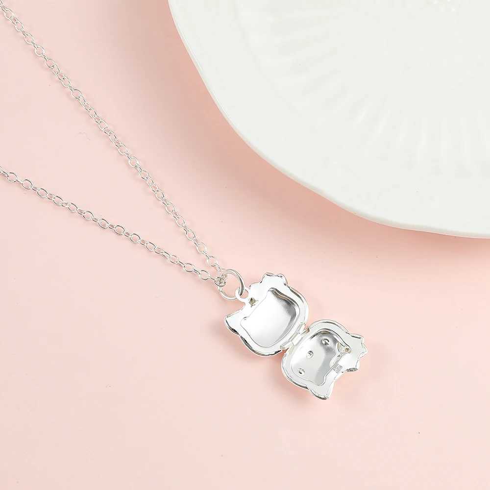 Sanrio Hello Kitty Necklace S925 Silver Color Openable Hello Kitty Pendant Neck Chain Anime Figure Toys Accessories Gifts w250716