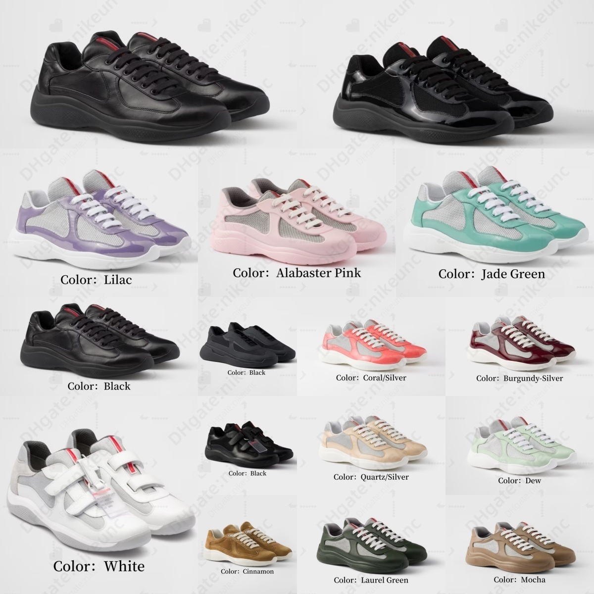 America Cup Sneakers Designer Patent Leather Men Mesh Nylon Runner Trainers Green Yellow Outdoor Men Sports Casual Shoes Women Patent Leather Sneaker