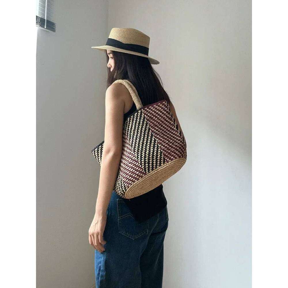 NEW 2025 Classic Lafite Straw Women's Tote Hand Woven Lazy Single Shoulder Underarm Bag