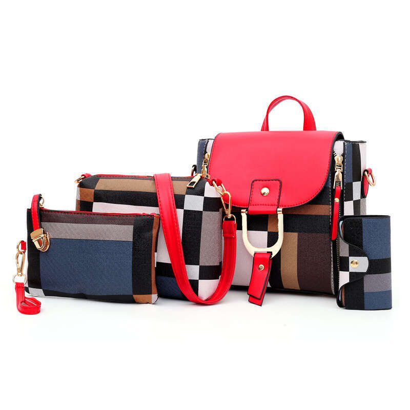 Women's New Fashionable Four-Piece Set Mother-Daughter Bag Small Backpack Single Shoulder Crossbody Handbag