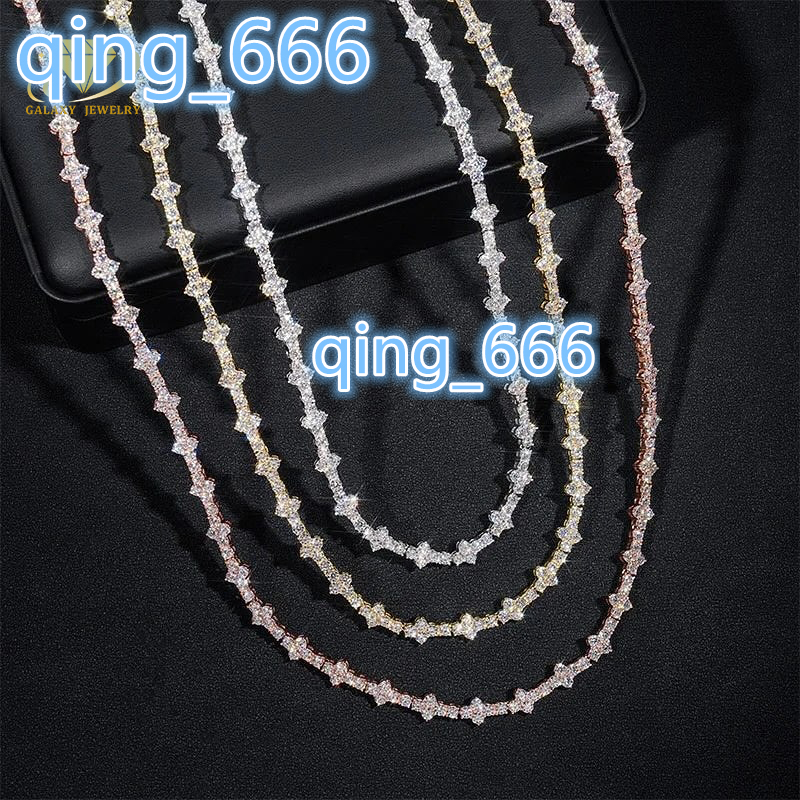 Wholesale Custom Jewelry Pass Diamond Tester S925 Silver 3mm Vvs Moissanite Tennis Bracelet Cross Moissanite Tennis Chain