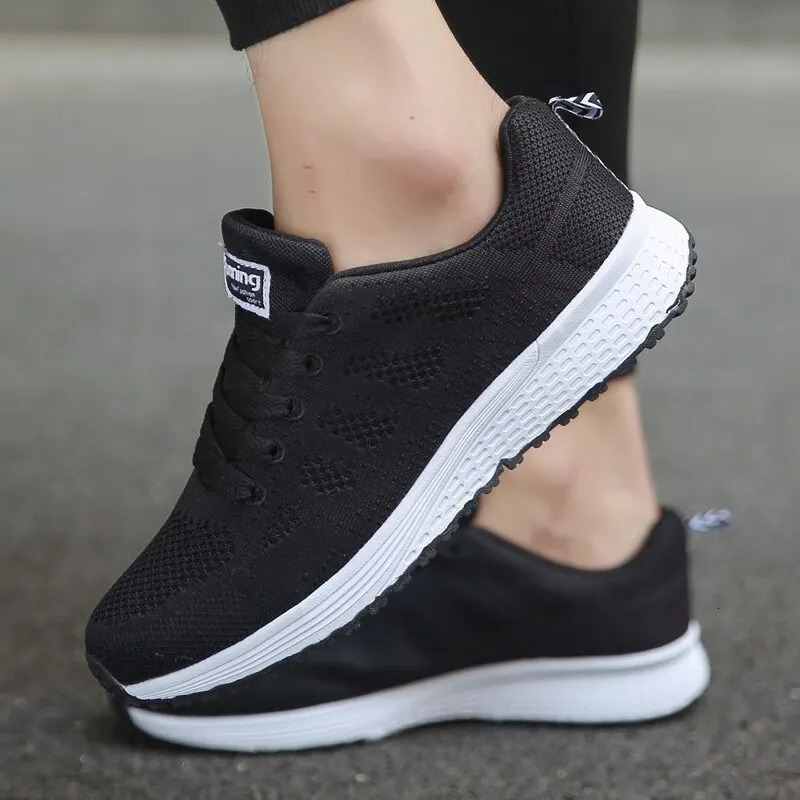Women Casual Shoes Fashion Breathable Walking Mesh Flat Shoes Sneakers White Female Footwear 250715