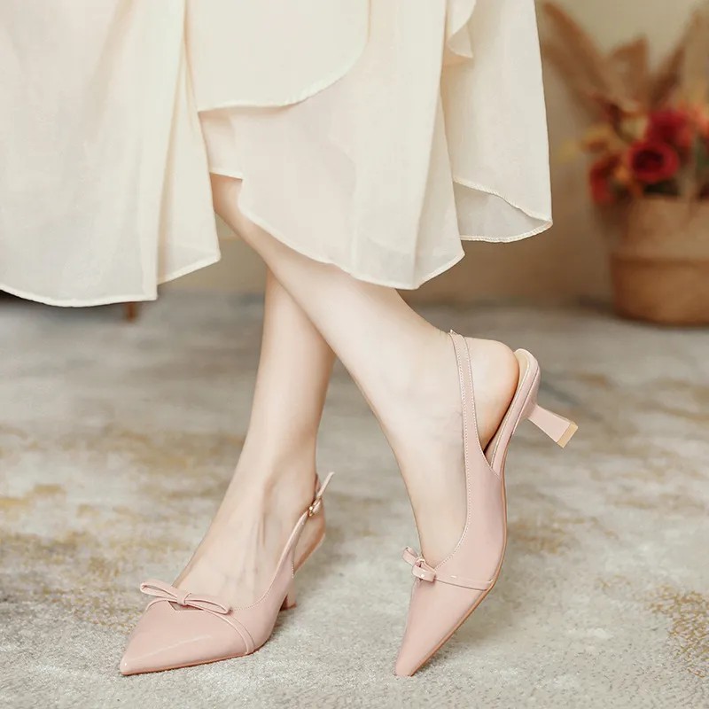 2025 free shipping new flats designer shoe women dress Summer lady pointed-toe stiletto shoes