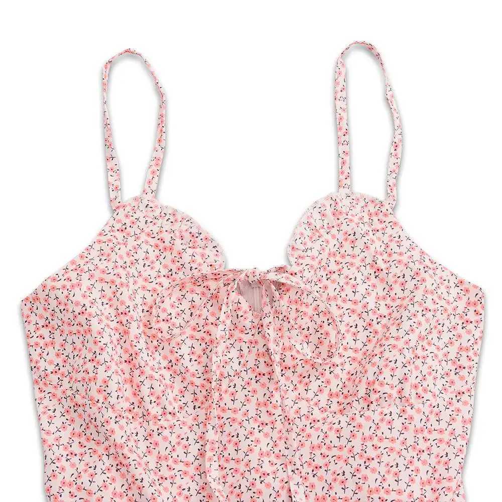 2024 Summer Sexy Floral Camisole Dress for Women Sexy Bodycon Short Sundress Mini Skirt Female Beach Vacation Dress L XL R250716