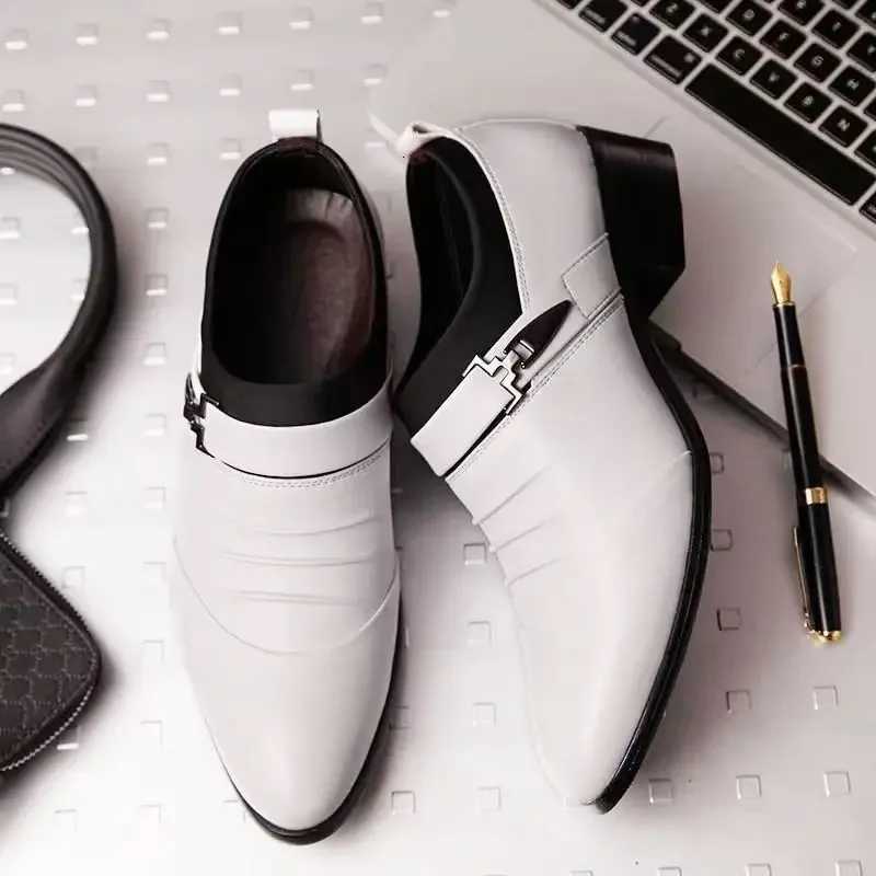 2024 Trend Black Pointed Toe Social Dress Shoes for Men Official Clothing Legitimate Leather Italian Low Price Style 39 Y250715