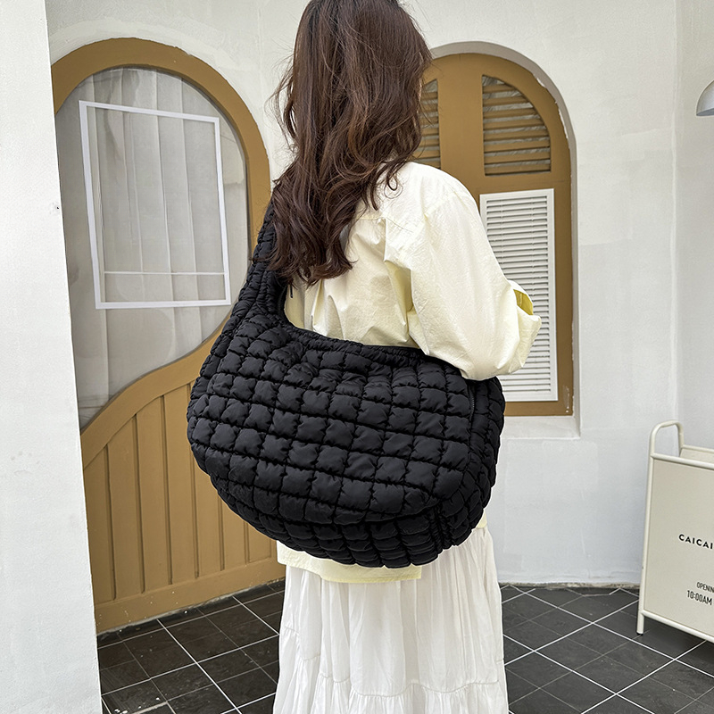Womens Cloud Design Large Capacity Pleated Shoulder Bag - Casual Style