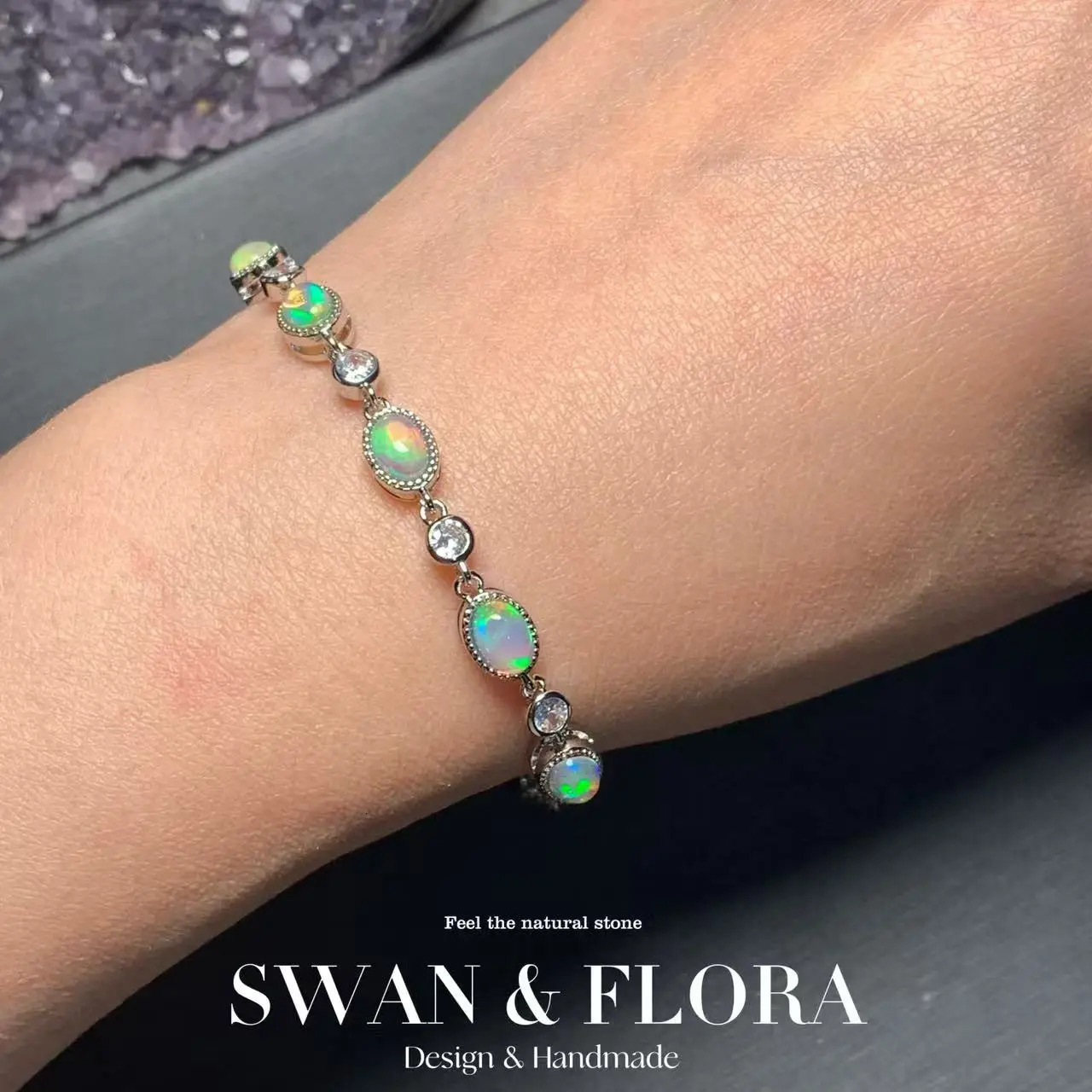 Gorgeous Color Natural Opal Bracelets Bangles For Women Adjustable Fine Jewelry Stone Gift Party Woman Birthday 250712
