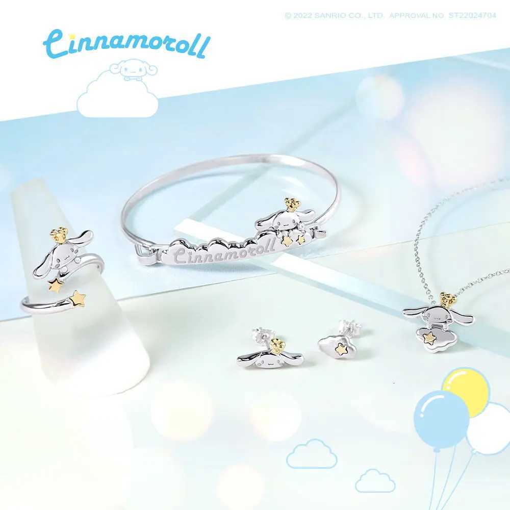 Sanrio New Sanrio Cinnamoroll Bracelet Necklace Ring Earrings Pendants Set Kawaii Fashion Exquisite Charm Jewelry Girls Birthday Gift w250716