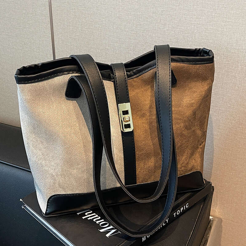 2025 New Handbags High-End Trendy Color-Block for Women Shoulder Bags Large Capacity