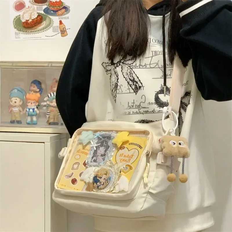 MBTI Luxury Designer Shoulder Bag for Women College Style Casual Transparent Ita Bag Large Capacity Lolita Jk Handbag
