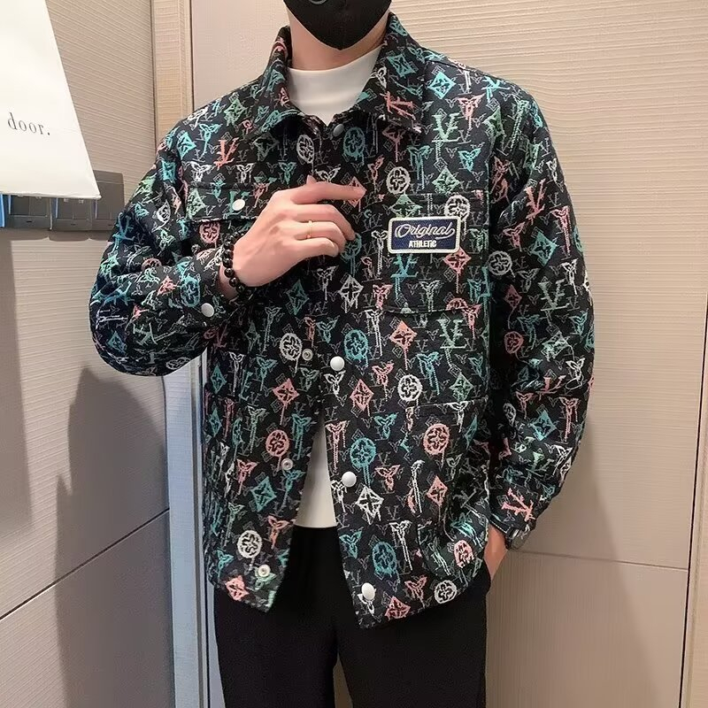 hot Designer Free Shipping Spring and Autumn Mens Comfortable Jacket High Street Trendy Brand Large Loose Jacket Camouflage Clothing