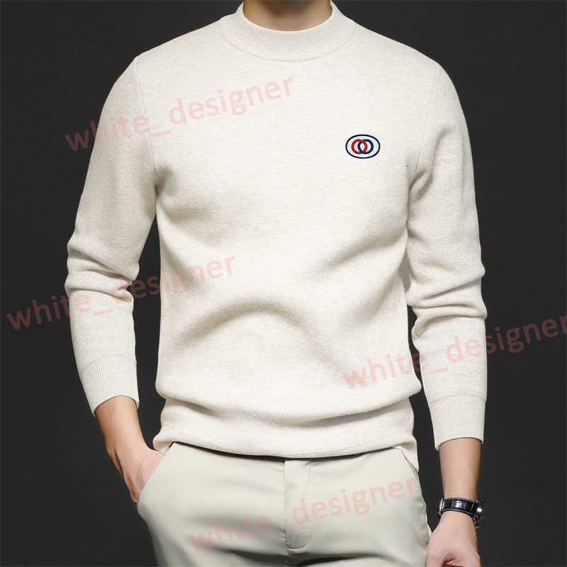 Designer Men's Sweaters New Autumn and Winter Men Sweater Solid Color Anti-Pilling Fine Wool Knitted Long Sleeve Half Turtleneck Sweater Men Clothing