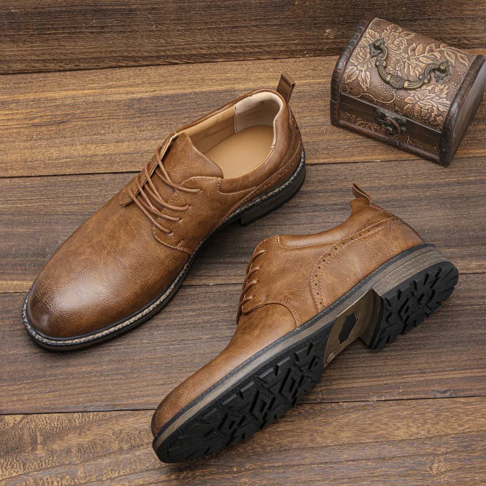 40~46 Casual Shoes Men Fashion Brand Comfortable 2024 Leather Shoes Men #Al7261 W250716