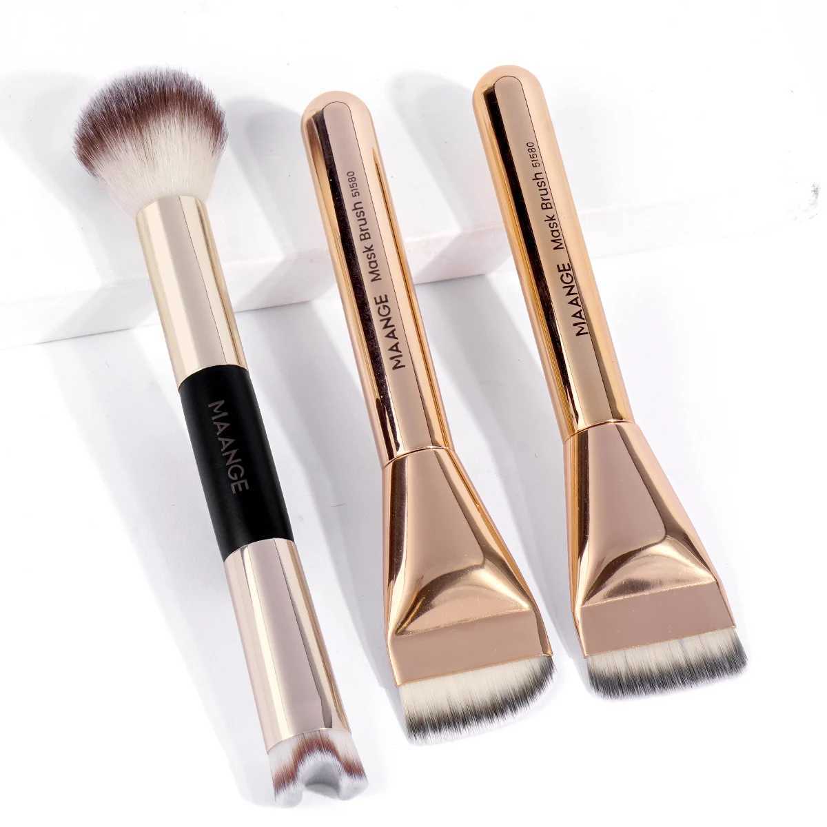 3pcs Makeup Brushes Set Facial Foundation Mask Brush for Liquid Cream Cosmetics Blending U-Shaped Top Powder Nose Contour XJ2500716