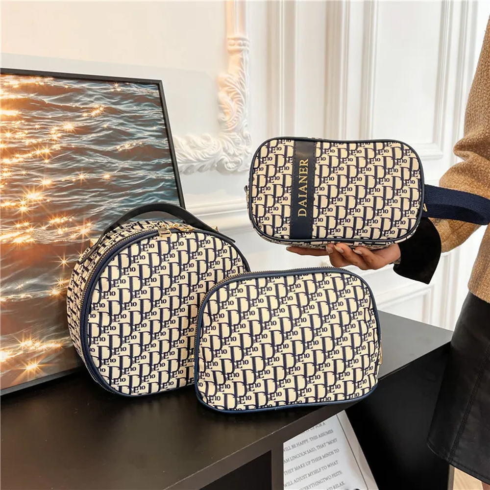 Makeup bag Free Shipping Designer Cosmetic Bag Vanity Bag New Double Pull Head Fashion Large Capacity Cosmetic Bag Female Storage Travel Handheld Wash
