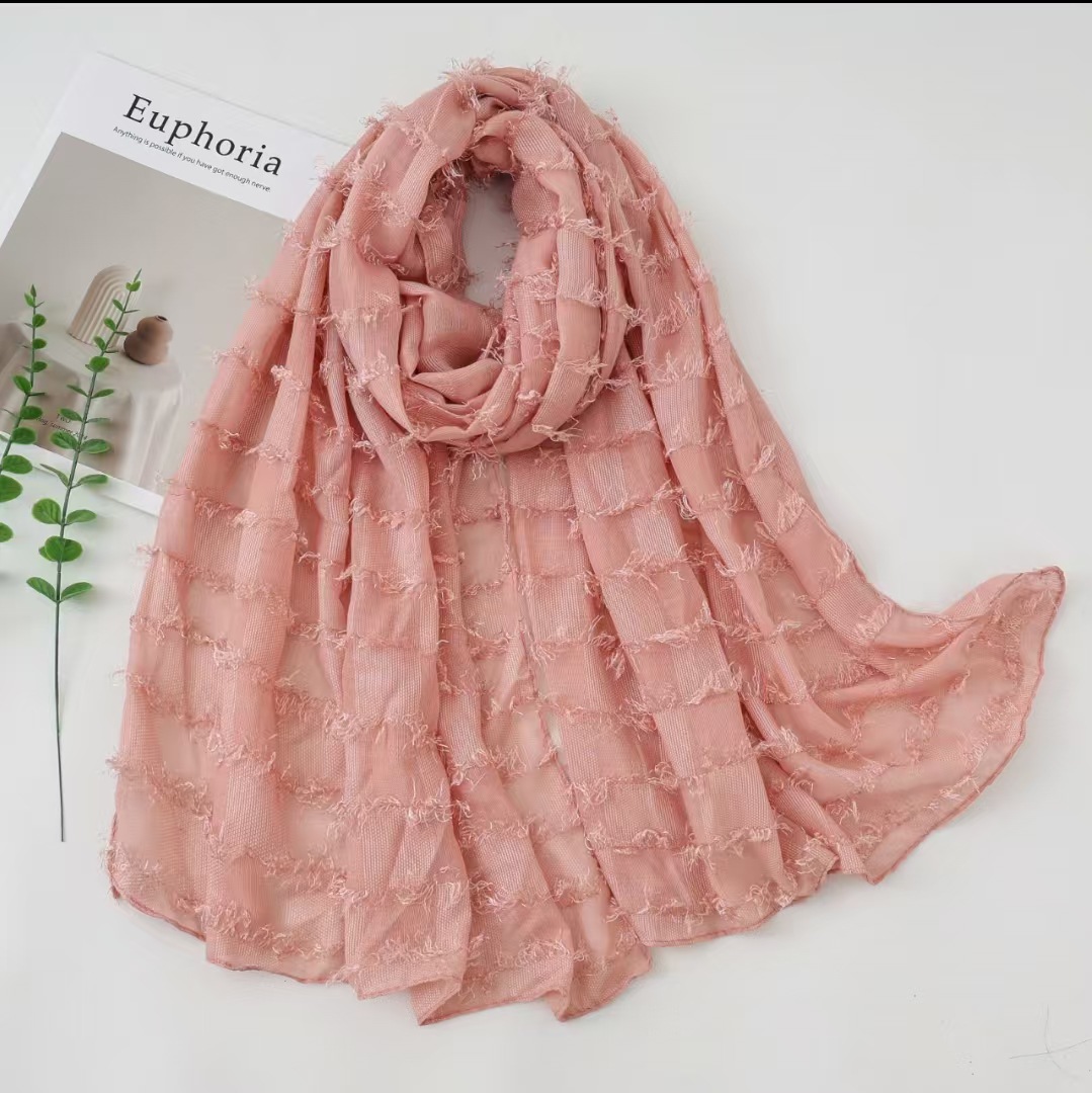 K1375 Cross-border solid color scarf for women, imitation silk, large size sunscreen shawl, plain color, versatile thin beach towel, spot wholesale