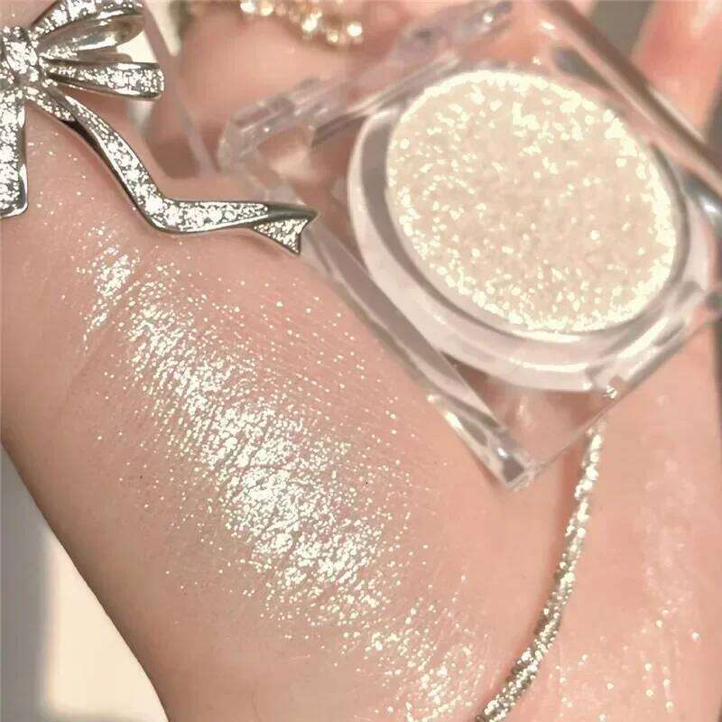 1Pc Dia Glitter Eyeshadow Shiny Pearlescent White Brown with Flash Eye Shadow Palette Long Lasting Eyes Makeup Cosmetics X250716