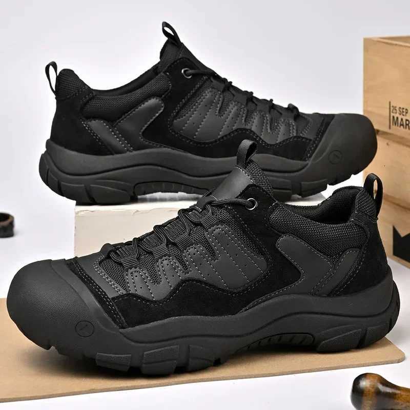 Non-Slip Outdoor Male Sneakers New Suede Leather Trekking Footwear for Men Casual Hiking Shoes Travel Climbing Camping Trainers W250716