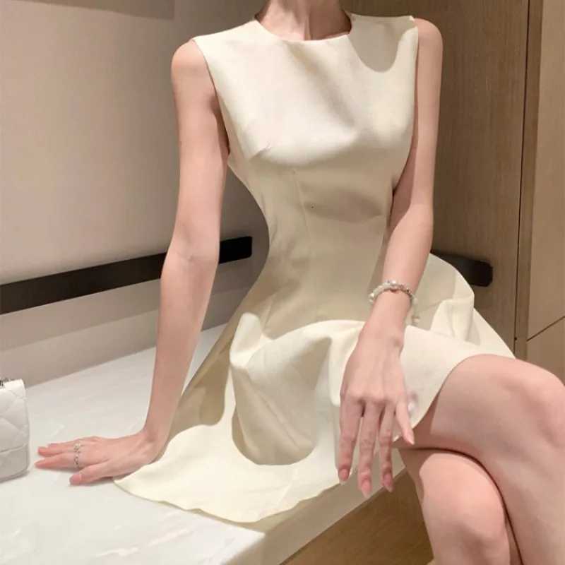 Ezgaga Womens Dress Elegant Sleeveless Summer Fashion Slim Ball Gown French Style Mini Dresses Sexy Party Ladies Temperament R250716