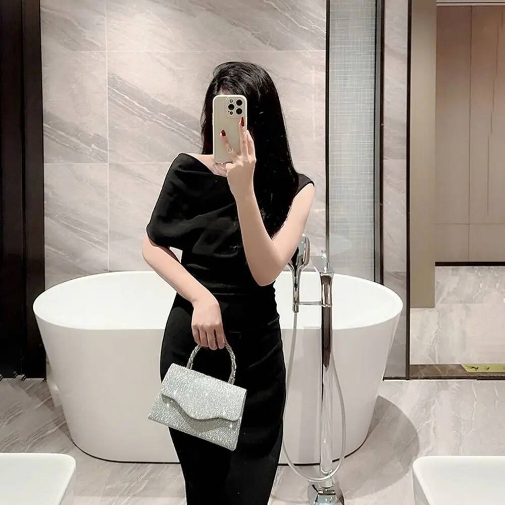Bright Silk Evening Bag Women Elegant Fashion Banquet Clutch Chain Shoulder Bags Purse Female Wedding Party Handbags