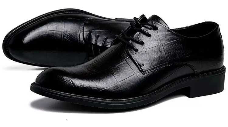 New Black Men Suit Shoes Party Mens Dress Shoes Italian Leather Mens Formal Shoes Office Mens Social Shoes Y250715