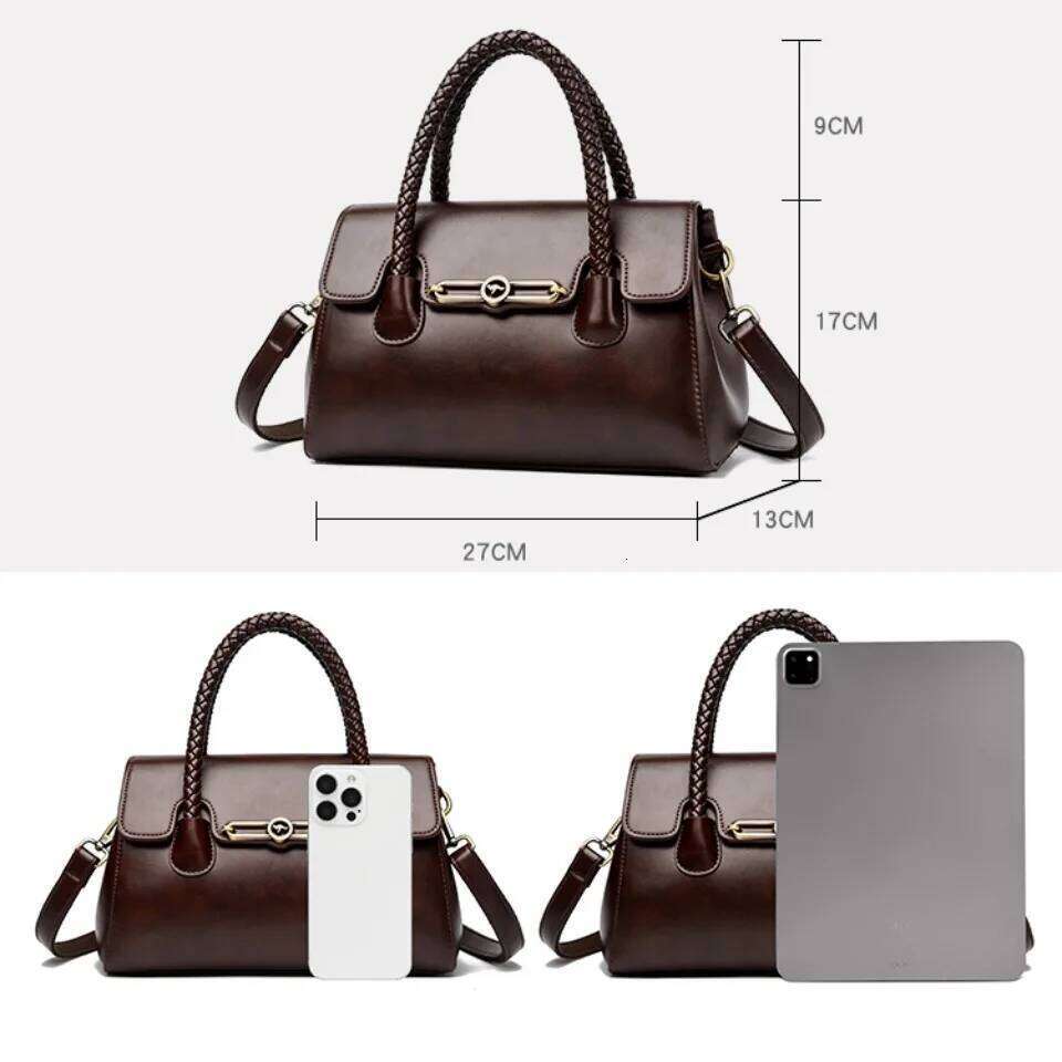Woven Handle High Quality Pu Leather Women Top-handle Shoulder Bags Retro Casual Totes Latest Trendy Lock Designer Handbag Small