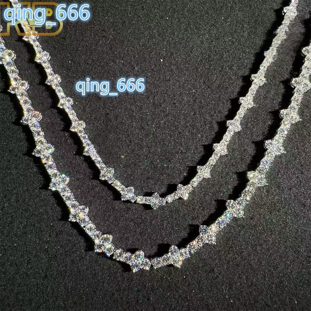 Moissanite Tennis Chain 925 Trends Hip Hop Fashion Necklace Vvs Sterling Silver Diamond Moissanite Tennis Chain