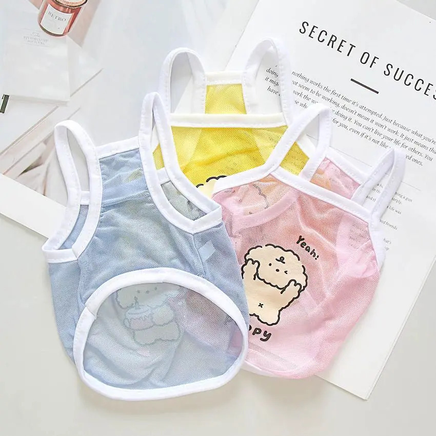 Original Cat and Dog SpringSummer Clothes Thin Cute Small Mesh Tank Top Teddy Bear Bobei Short 250711
