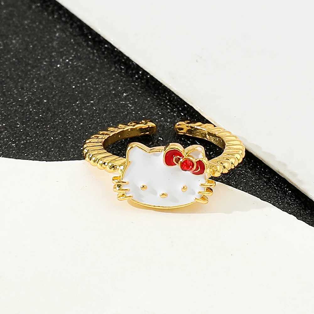 Sanrio New Sanrio Hello Kitty Open Rings Women Cartoon Simple Trendy Rings Sweet Girl Ring Cute Little Cat Ring Gift w250716